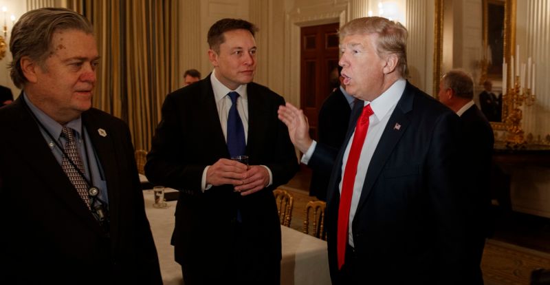 Steve Bannon, Elon Musk, President Donald J. Trump